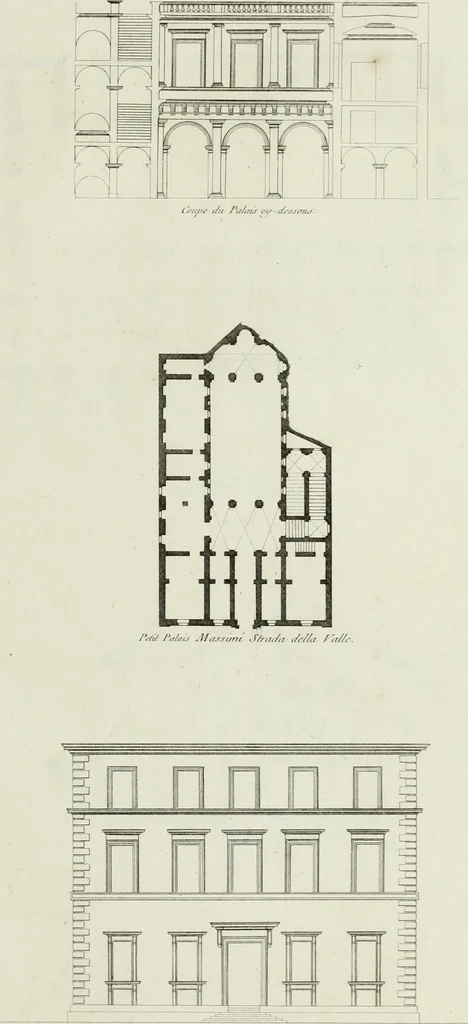 An illustration from Palais, maisons, et autres édifices modernes, dessinés a Rome; : publiés a Paris, 1798, leaf 18