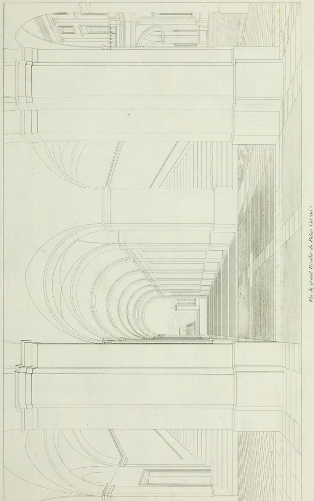 An illustration from Palais, maisons, et autres édifices modernes, dessinés a Rome; : publiés a Paris, 1798, leaf 180