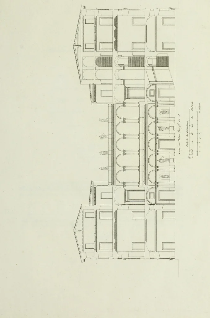 An illustration from Palais, maisons, et autres édifices modernes, dessinés a Rome; : publiés a Paris, 1798, leaf 186