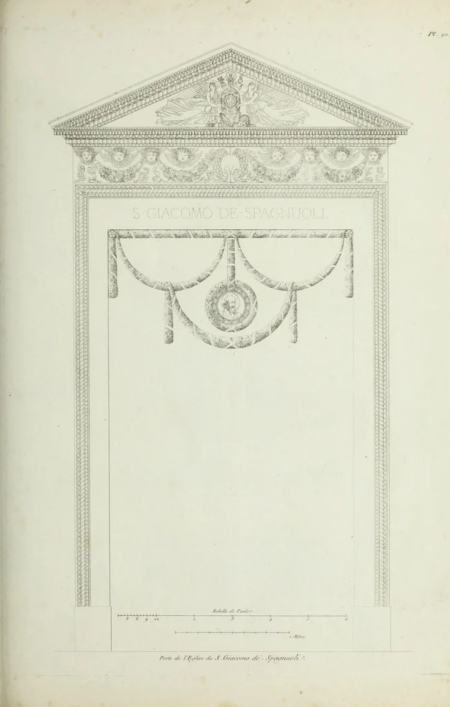 An illustration from Palais, maisons, et autres édifices modernes, dessinés a Rome; : publiés a Paris, 1798, leaf 190