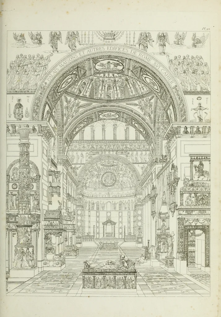 An illustration from Palais, maisons, et autres édifices modernes, dessinés a Rome; : publiés a Paris, 1798, leaf 194