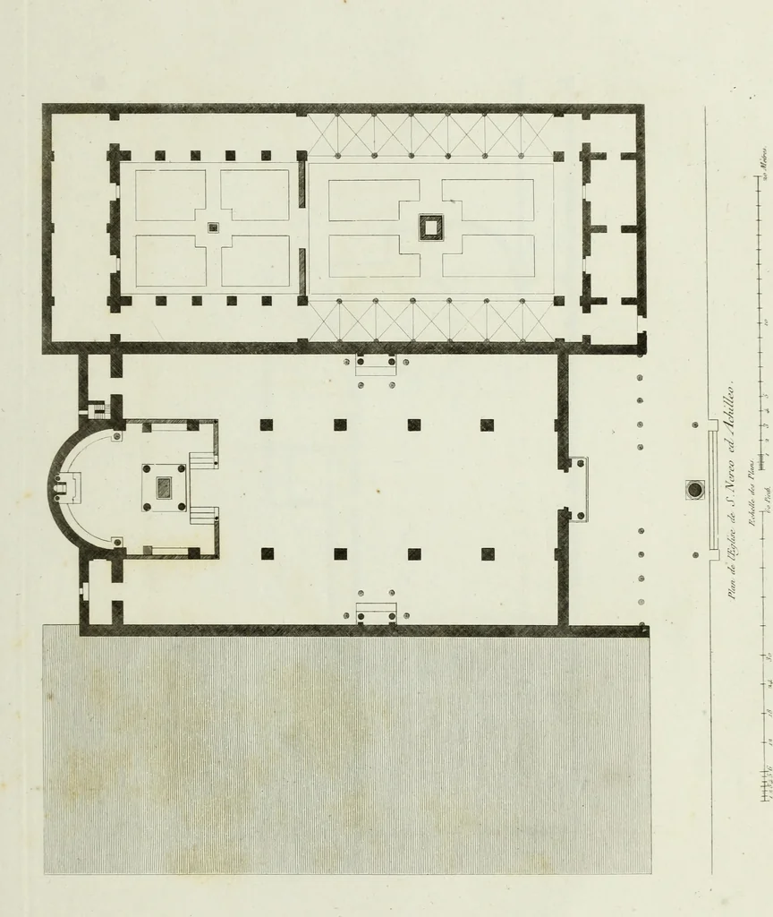 An illustration from Palais, maisons, et autres édifices modernes, dessinés a Rome; : publiés a Paris, 1798, leaf 198