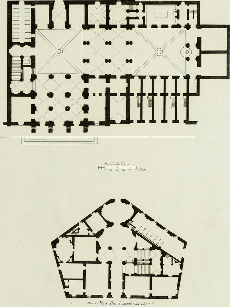 An illustration from Palais, maisons, et autres édifices modernes, dessinés a Rome; : publiés a Paris, 1798, leaf 20