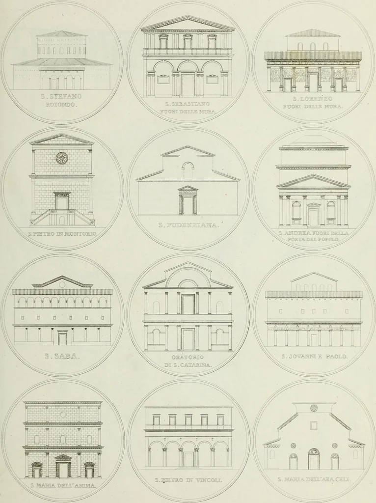 An illustration from Palais, maisons, et autres édifices modernes, dessinés a Rome; : publiés a Paris, 1798, leaf 208