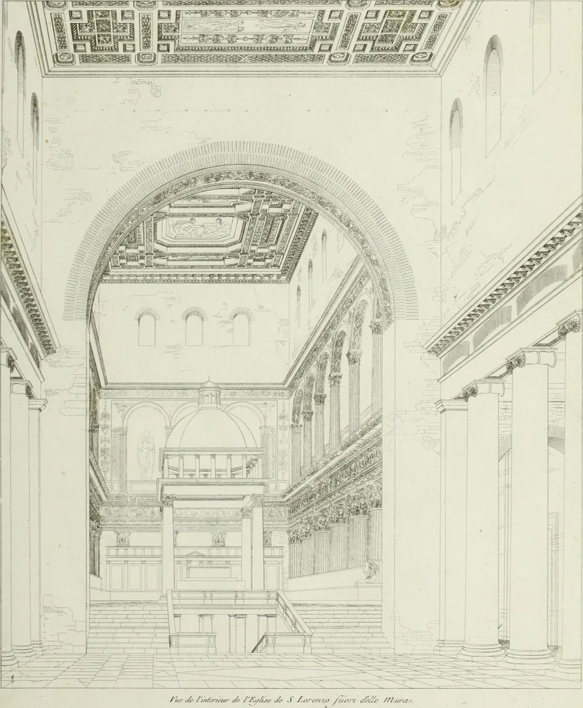 An illustration from Palais, maisons, et autres édifices modernes, dessinés a Rome; : publiés a Paris, 1798, leaf 210