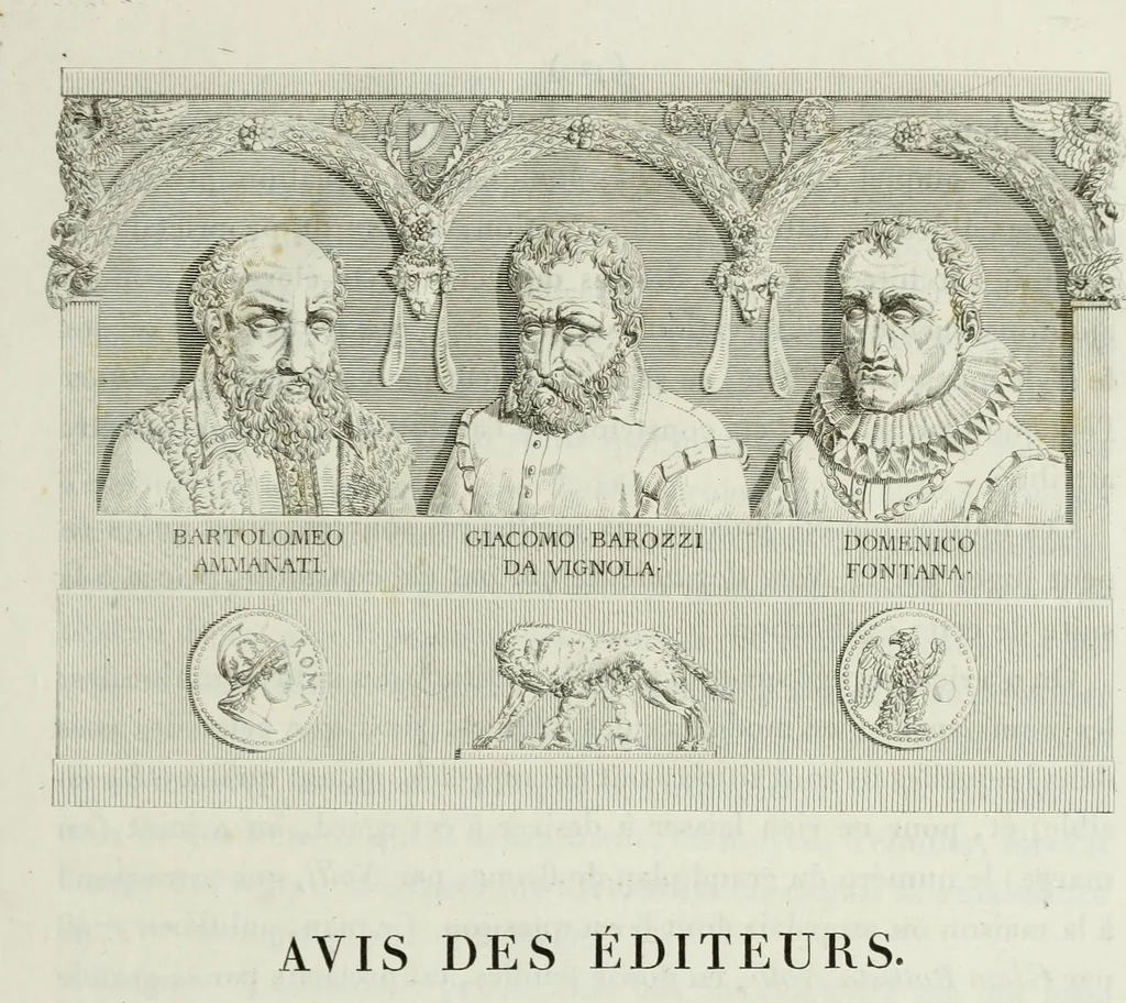 An illustration from Palais, maisons, et autres édifices modernes, dessinés a Rome; : publiés a Paris, 1798, leaf 212