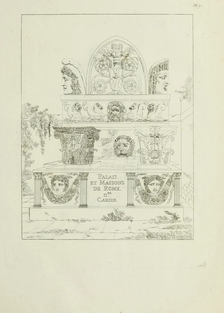 An illustration from Palais, maisons, et autres édifices modernes, dessinés a Rome; : publiés a Paris, 1798, leaf 24