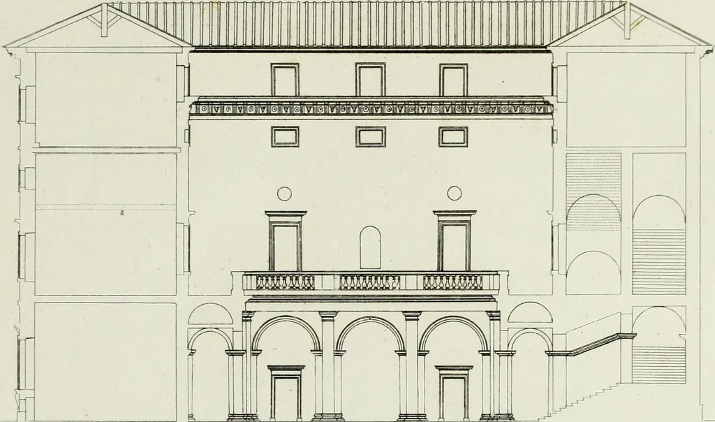 An illustration from Palais, maisons, et autres édifices modernes, dessinés a Rome; : publiés a Paris, 1798, leaf 28