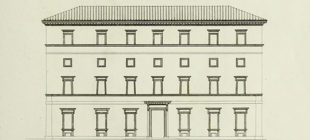 An illustration from Palais, maisons, et autres édifices modernes, dessinés a Rome; : publiés a Paris, 1798, leaf 28