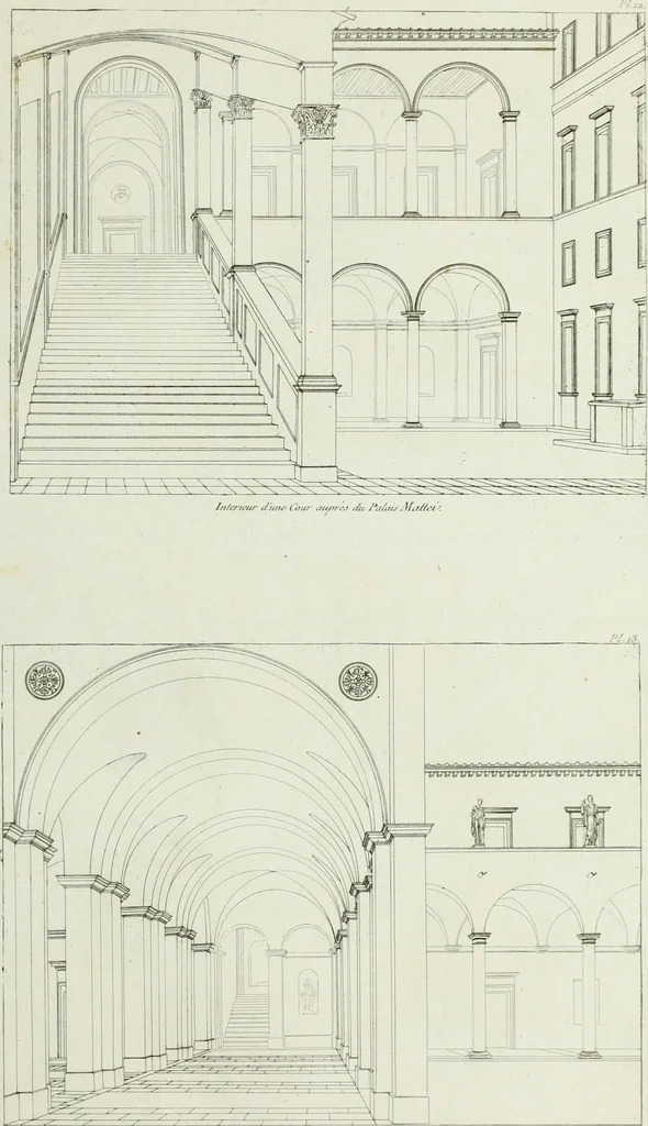 An illustration from Palais, maisons, et autres édifices modernes, dessinés a Rome; : publiés a Paris, 1798, leaf 34