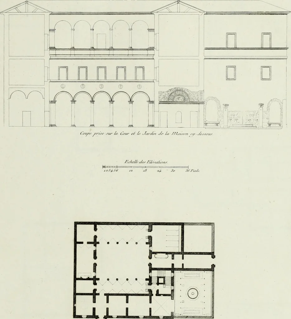 An illustration from Palais, maisons, et autres édifices modernes, dessinés a Rome; : publiés a Paris, 1798, leaf 42