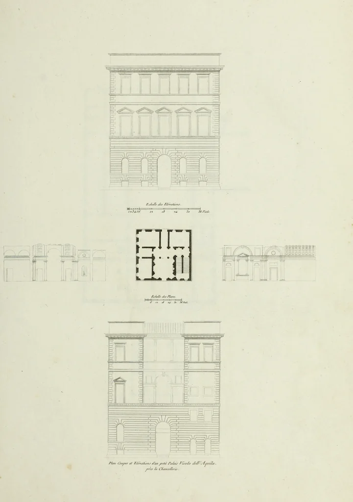 An illustration from Palais, maisons, et autres édifices modernes, dessinés a Rome; : publiés a Paris, 1798, leaf 52