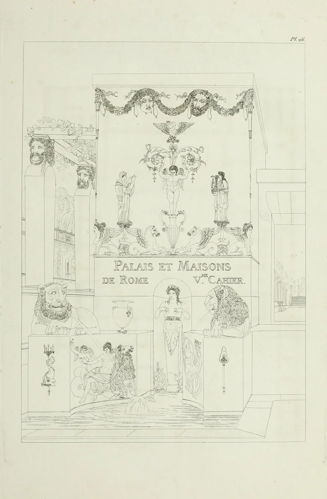 An illustration from Palais, maisons, et autres édifices modernes, dessinés a Rome; : publiés a Paris, 1798, leaf 60