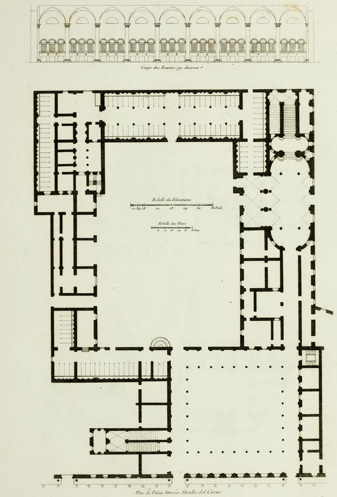 An illustration from Palais, maisons, et autres édifices modernes, dessinés a Rome; : publiés a Paris, 1798, leaf 62