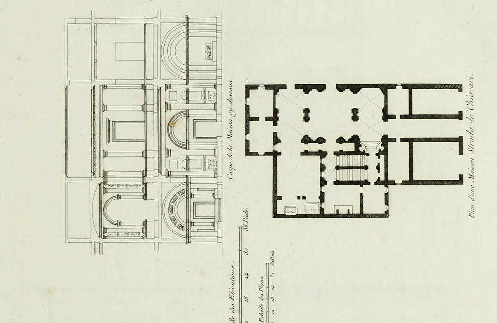 An illustration from Palais, maisons, et autres édifices modernes, dessinés a Rome; : publiés a Paris, 1798, leaf 66
