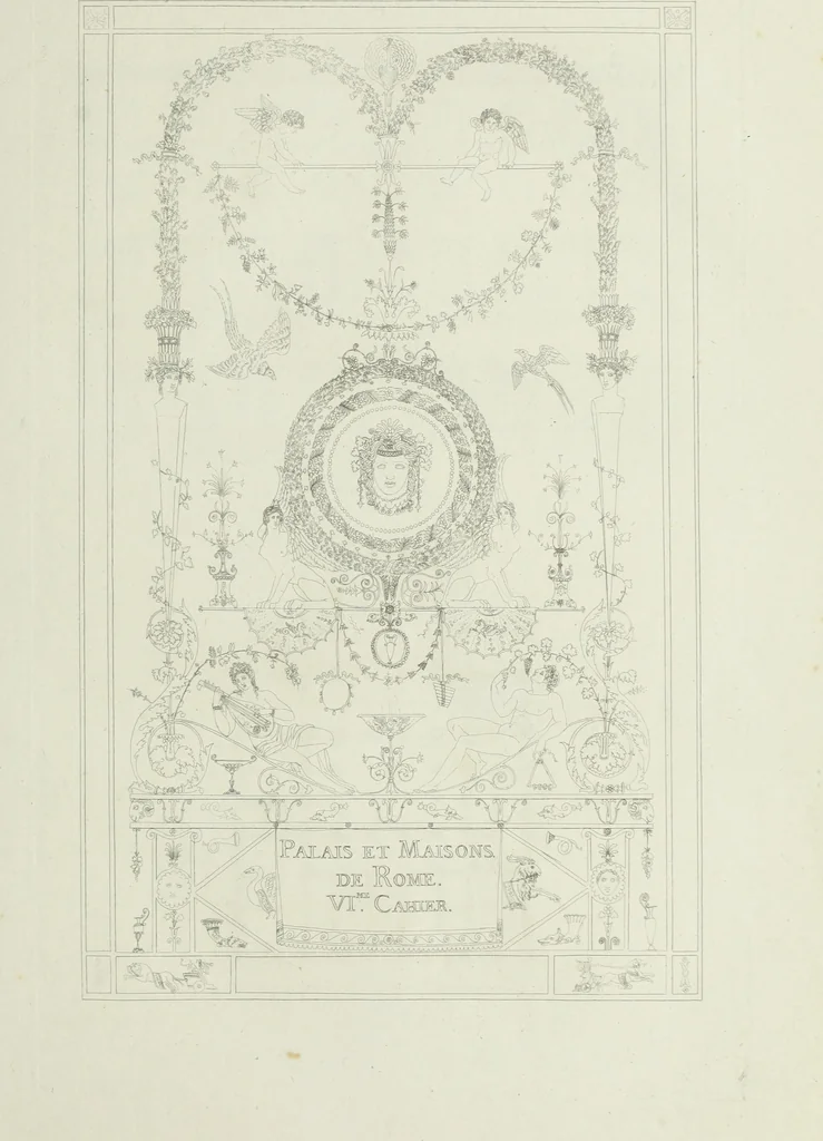An illustration from Palais, maisons, et autres édifices modernes, dessinés a Rome; : publiés a Paris, 1798, leaf 74