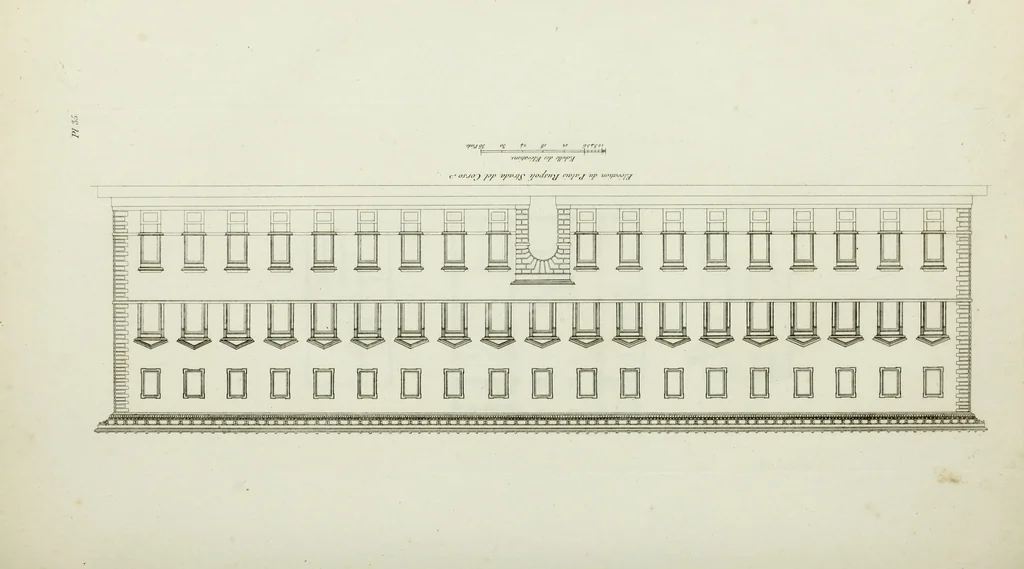 An illustration from Palais, maisons, et autres édifices modernes, dessinés a Rome; : publiés a Paris, 1798, leaf 80