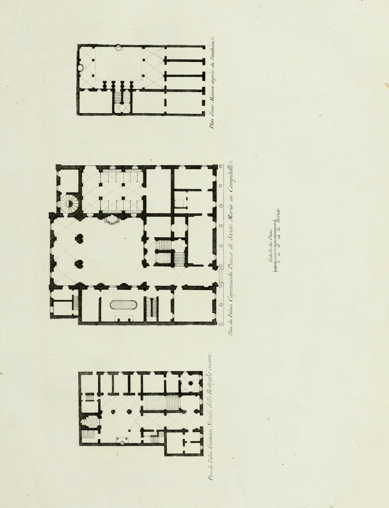 An illustration from Palais, maisons, et autres édifices modernes, dessinés a Rome; : publiés a Paris, 1798, leaf 82