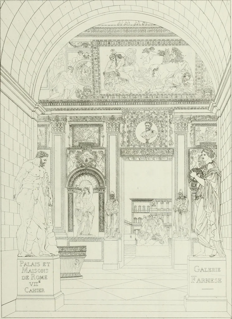 An illustration from Palais, maisons, et autres édifices modernes, dessinés a Rome; : publiés a Paris, 1798, leaf 86