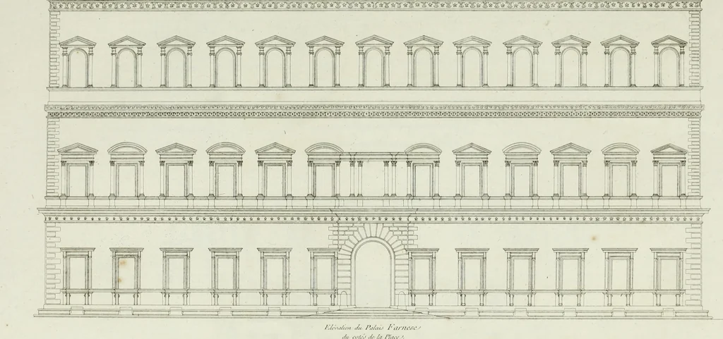 An illustration from Palais, maisons, et autres édifices modernes, dessinés a Rome; : publiés a Paris, 1798, leaf 90