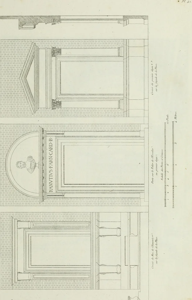 An illustration from Palais, maisons, et autres édifices modernes, dessinés a Rome; : publiés a Paris, 1798, leaf 94