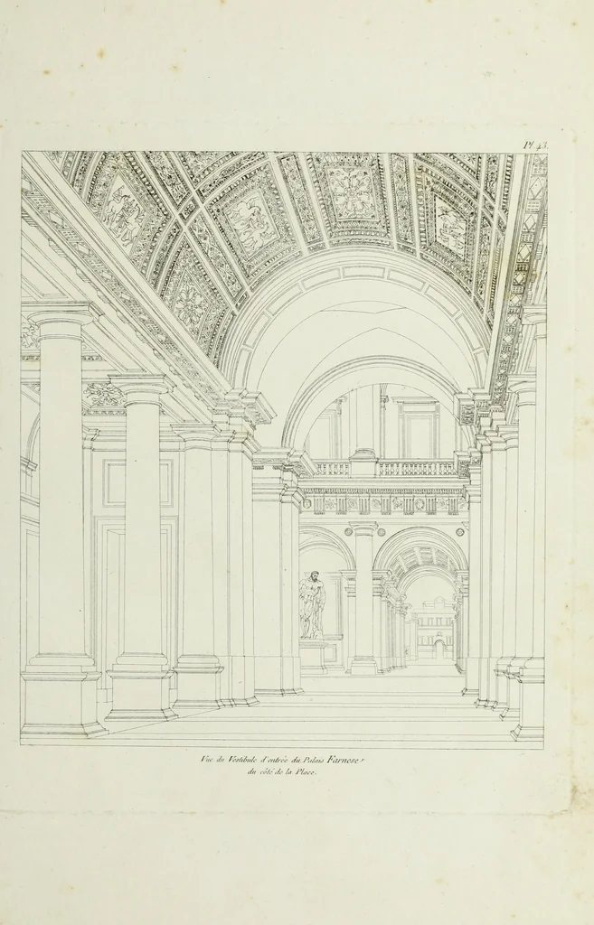 An illustration from Palais, maisons, et autres édifices modernes, dessinés a Rome; : publiés a Paris, 1798, leaf 96
