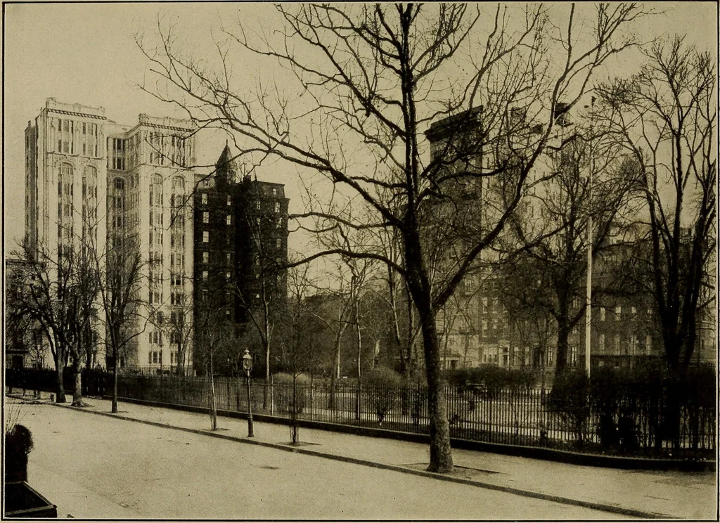 An illustration from Palatial homes in the city of New York and dwellers there in ... arranged for the convenience of the passer-by, 1910, leaf 28