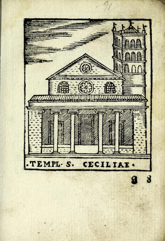 An illustration from Palatia procerum Romanȩ vrbis, 1589, leaf 123
