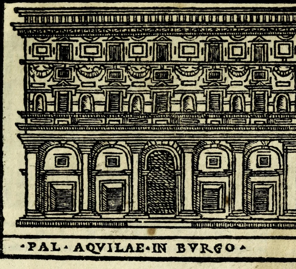 An illustration from Palatia procerum Romanȩ vrbis, 1589, leaf 13