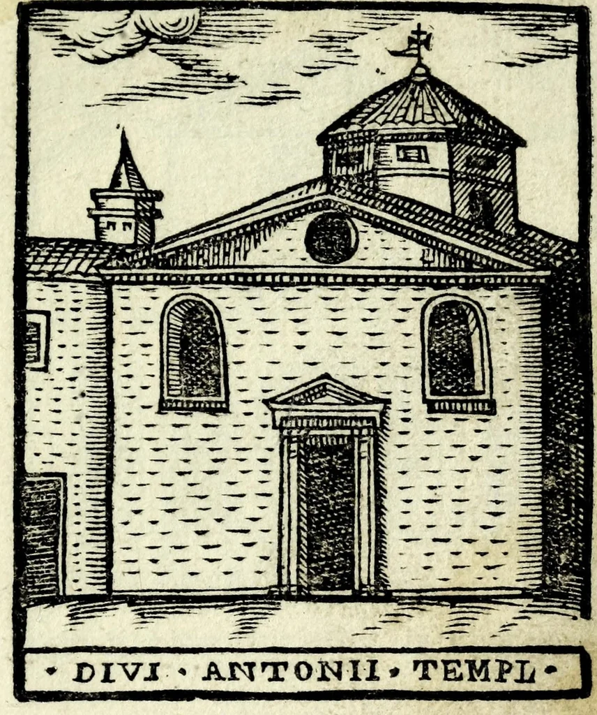 An illustration from Palatia procerum Romanȩ vrbis, 1589, leaf 145
