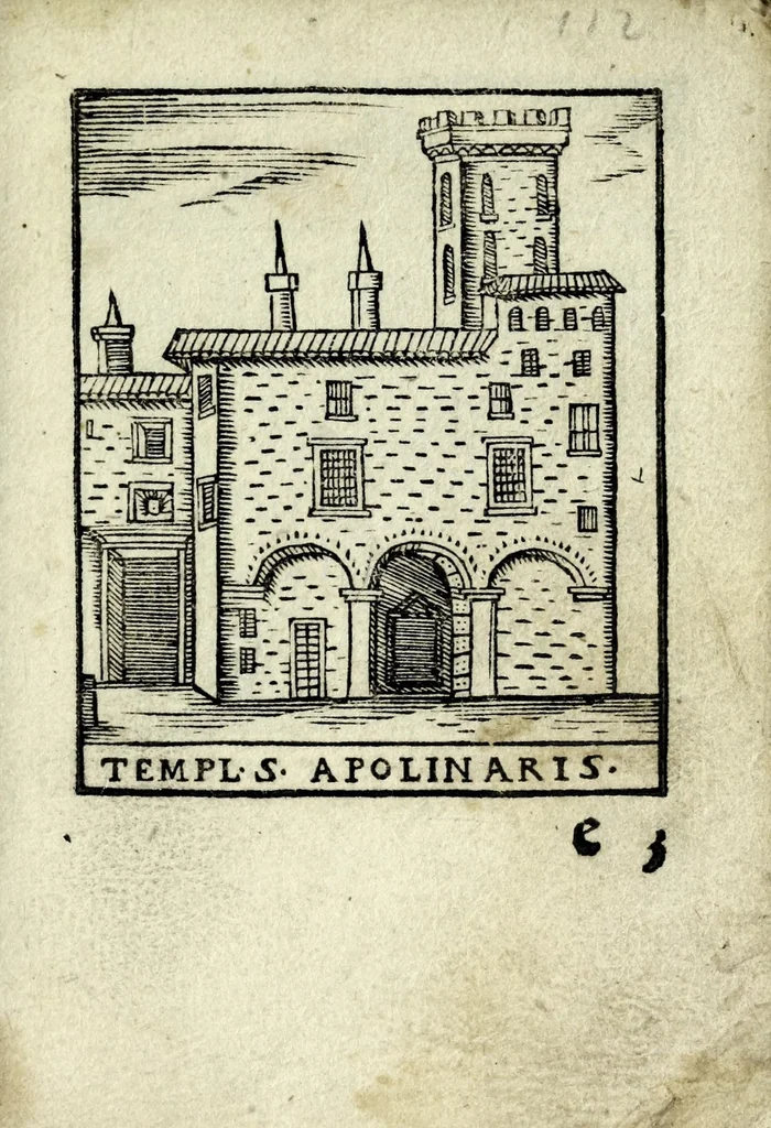 An illustration from Palatia procerum Romanȩ vrbis, 1589, leaf 167
