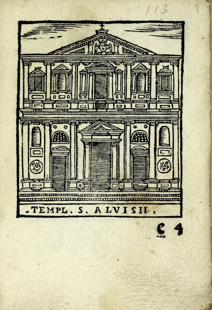 An illustration from Palatia procerum Romanȩ vrbis, 1589, leaf 169