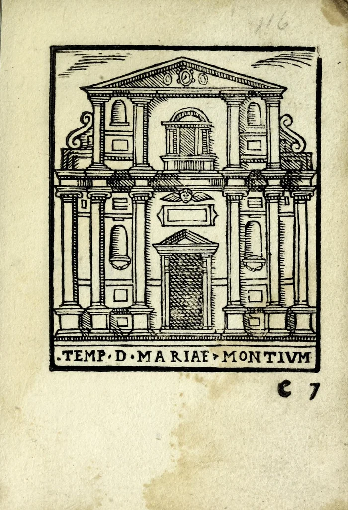 An illustration from Palatia procerum Romanȩ vrbis, 1589, leaf 175