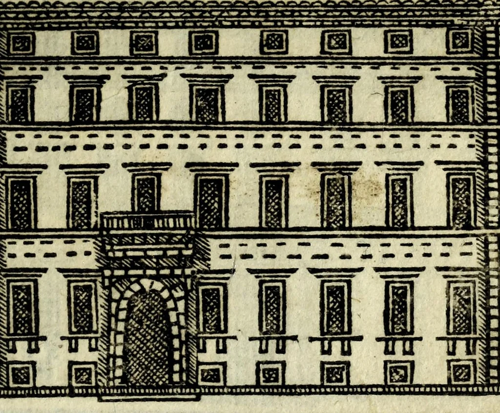 An illustration from Palatia procerum Romanȩ vrbis, 1589, leaf 29