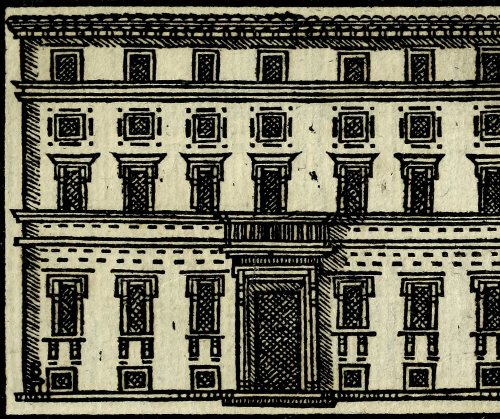 An illustration from Palatia procerum Romanȩ vrbis, 1589, leaf 31