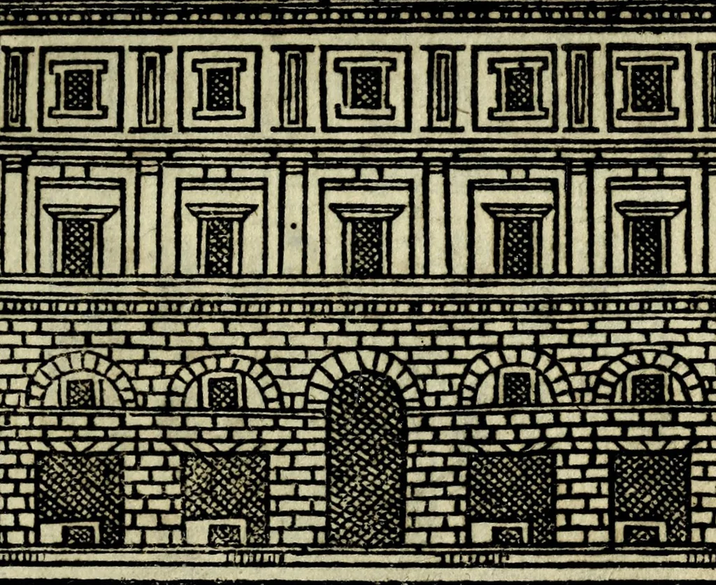 An illustration from Palatia procerum Romanȩ vrbis, 1589, leaf 33