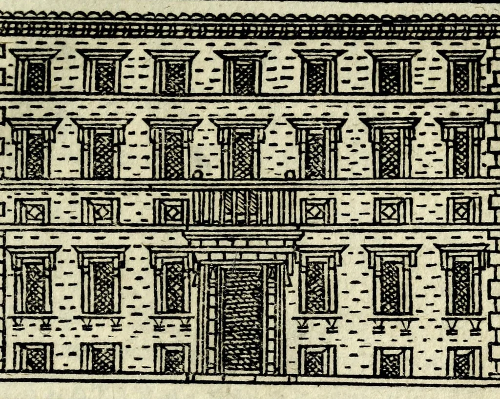 An illustration from Palatia procerum Romanȩ vrbis, 1589, leaf 47