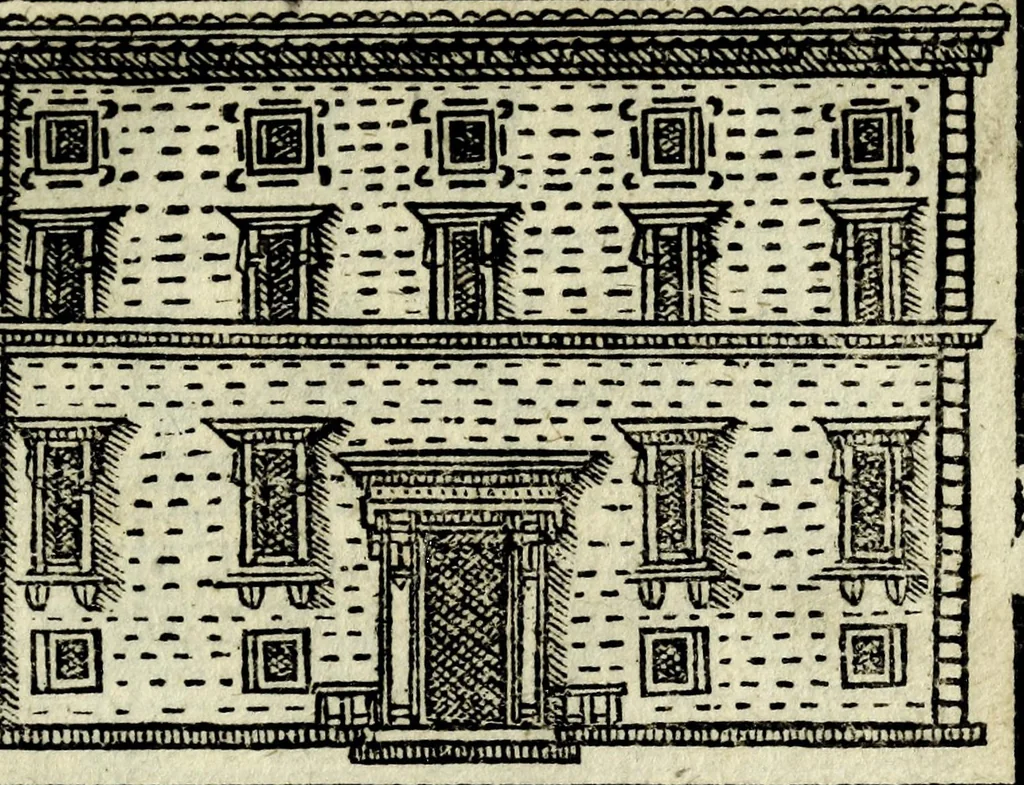 An illustration from Palatia procerum Romanȩ vrbis, 1589, leaf 49