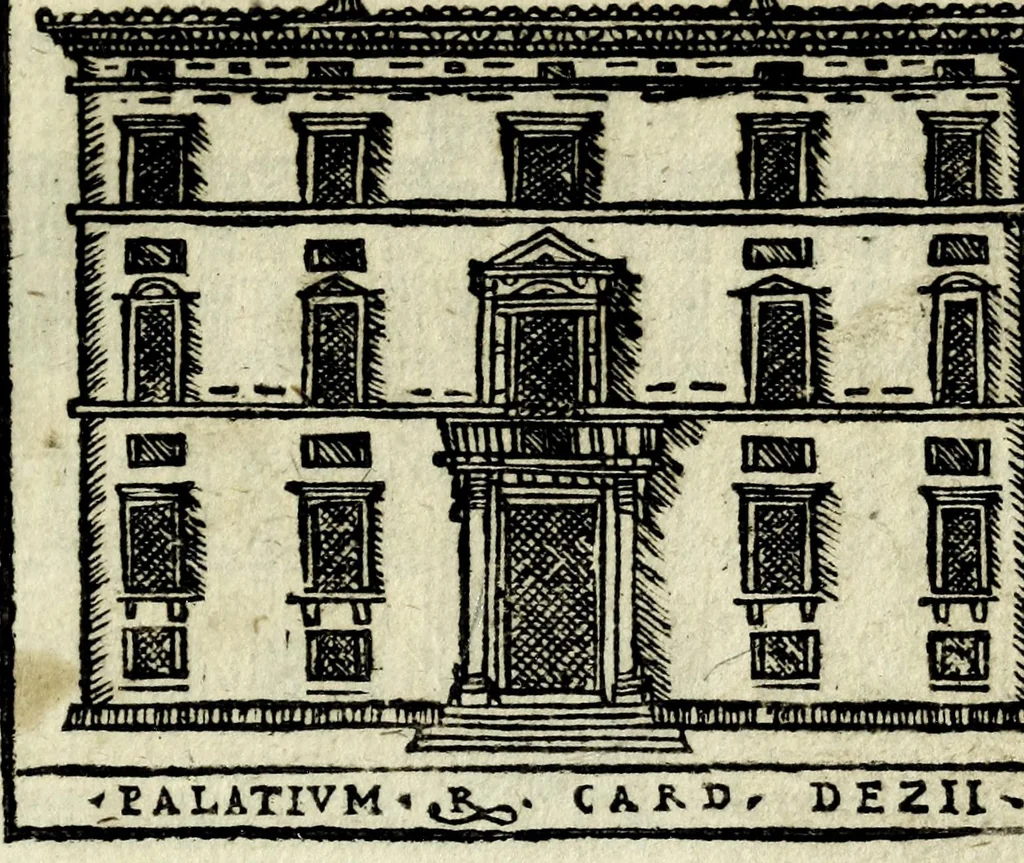 An illustration from Palatia procerum Romanȩ vrbis, 1589, leaf 69