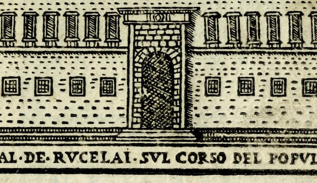 An illustration from Palatia procerum Romanȩ vrbis, 1589, leaf 71