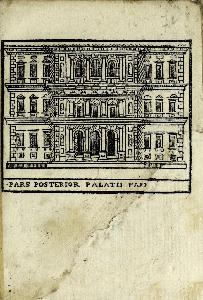 An illustration from Palatia procerum Romanȩ vrbis, 1589, leaf 85