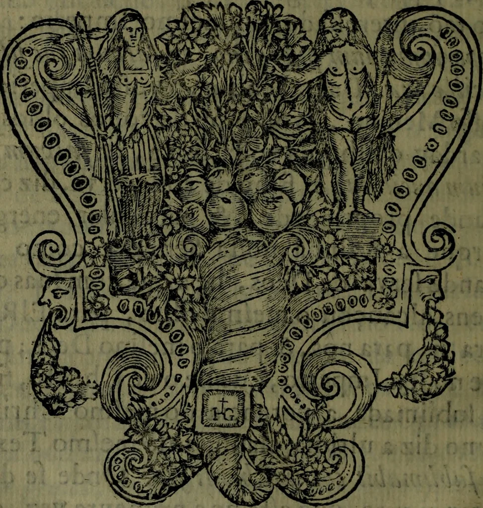 An illustration from [Palavra de Deos empenhada, e desempenhada : empenhada no sermam das exequias da rainha n.s. Dona Maria Francisca Isabel de Saboya : desempanhada no sermam deacçam de graças pelo nascimento do principe D. Joaõ primogenito de SS. Magestade, que Deos guarde, 1690, leaf 135