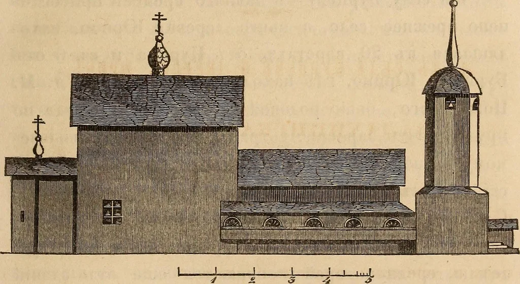 An illustration from Pami︠a︡tniki t︠s︡erkovnykh drevnosteĭ, 1857, leaf 350