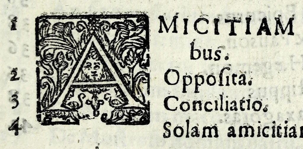 An illustration from [Pamphilia] : mundi vniuersi amicitia, cui dissidentes philosophorum opiniones conciliantur, & parantur ex re medica amicitiae, & praesertim coniugiis conducentia formositas, & foecunditas : opus philosophiae, & medicinae studiosis compositum, 1647, leaf 13