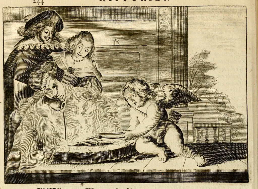An illustration from Pampiere wereld, ofte, Wereldsche oeffeninge : waer in begrepen zijn meest alle de rijmen en werken, 1681, leaf 265