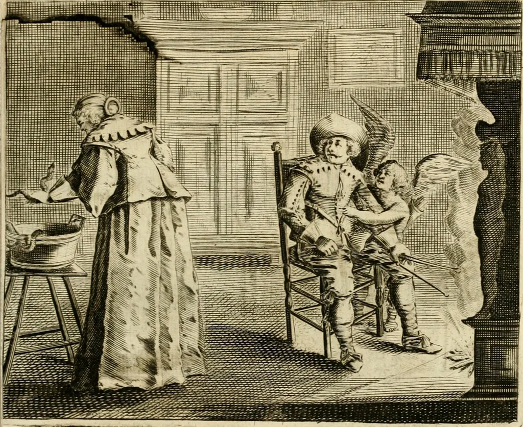 An illustration from Pampiere wereld, ofte, Wereldsche oeffeninge : waer in begrepen zijn meest alle de rijmen en werken, 1681, leaf 310