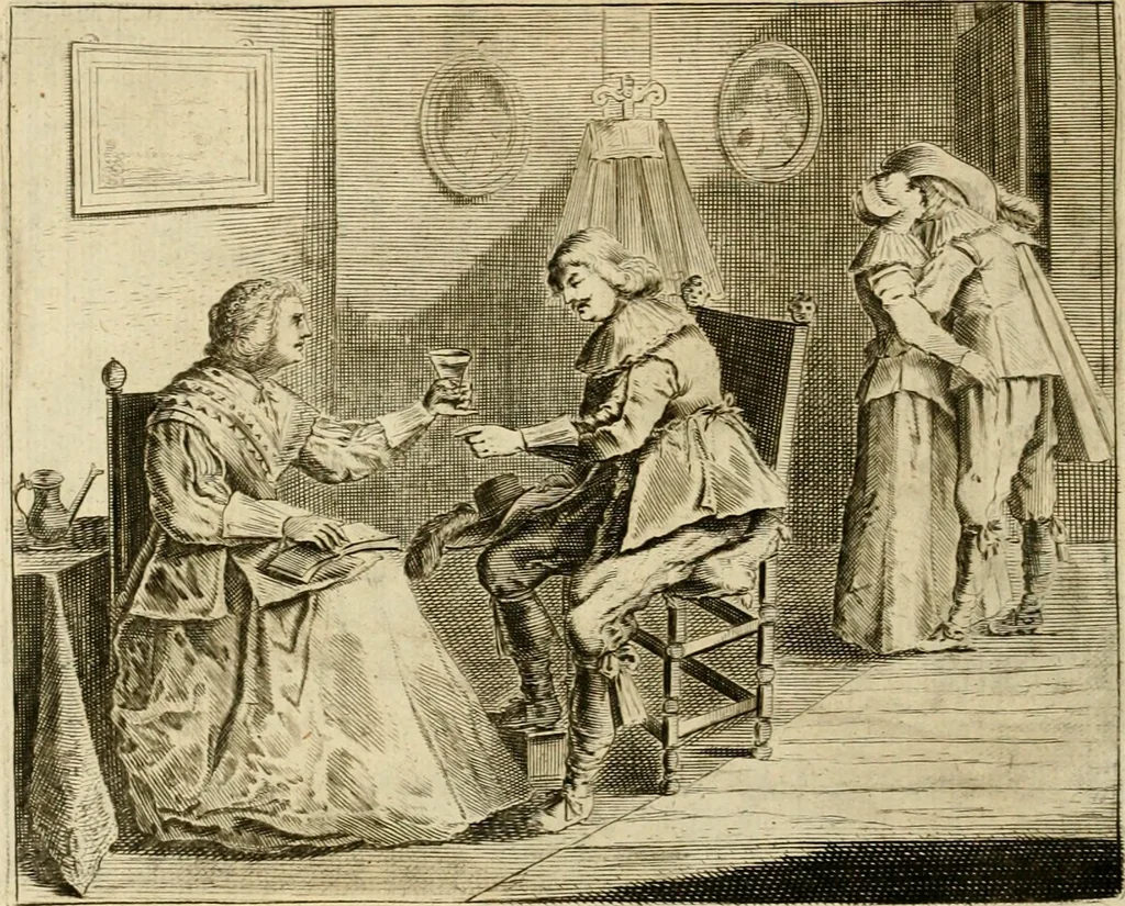 An illustration from Pampiere wereld, ofte, Wereldsche oeffeninge : waer in begrepen zijn meest alle de rijmen en werken, 1681, leaf 317