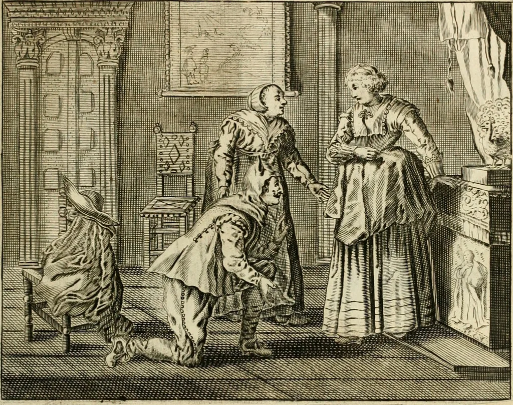 An illustration from Pampiere wereld, ofte, Wereldsche oeffeninge : waer in begrepen zijn meest alle de rijmen en werken, 1681, leaf 318