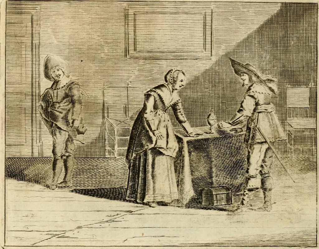 An illustration from Pampiere wereld, ofte, Wereldsche oeffeninge : waer in begrepen zijn meest alle de rijmen en werken, 1681, leaf 321