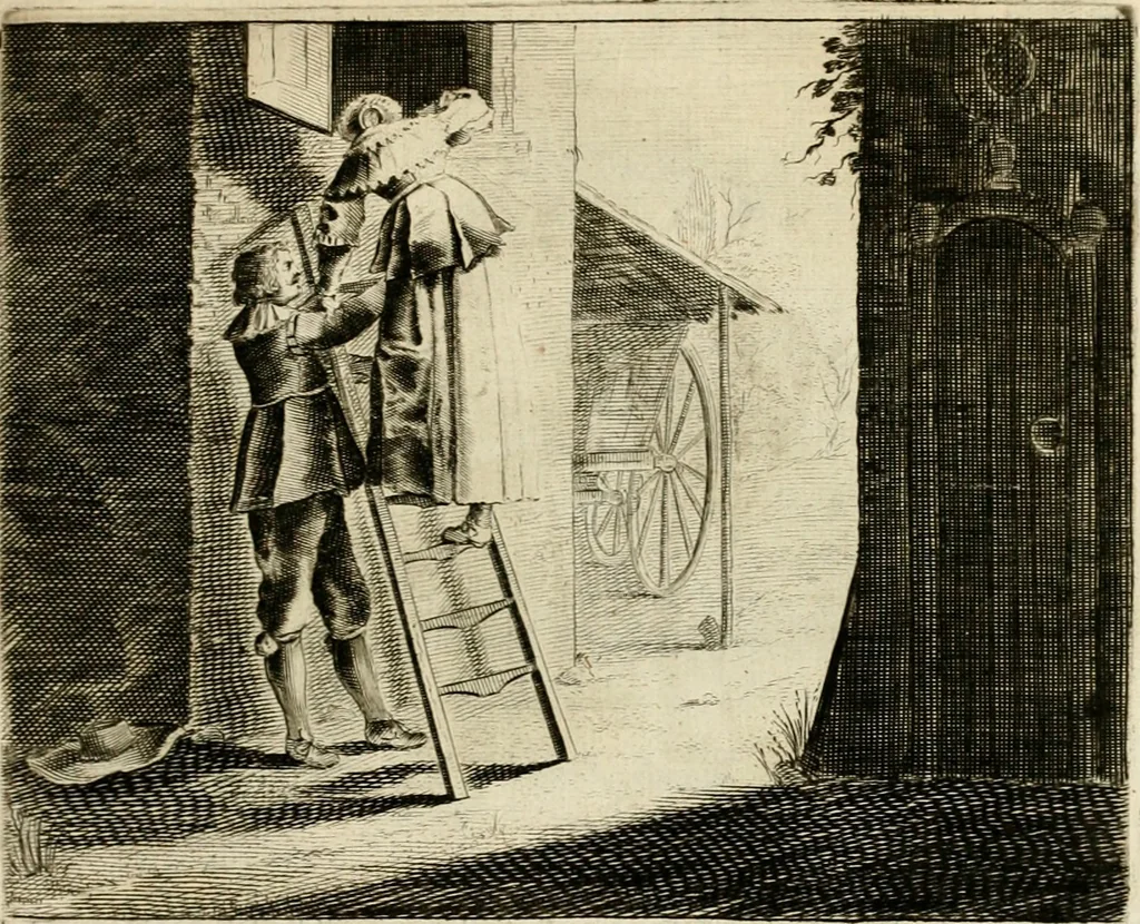 An illustration from Pampiere wereld, ofte, Wereldsche oeffeninge : waer in begrepen zijn meest alle de rijmen en werken, 1681, leaf 326